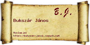 Bukszár János névjegykártya