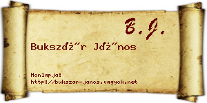 Bukszár János névjegykártya