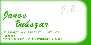 janos bukszar business card